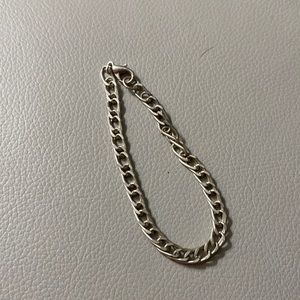 Small heavy link silver bracelet with lobster clasp